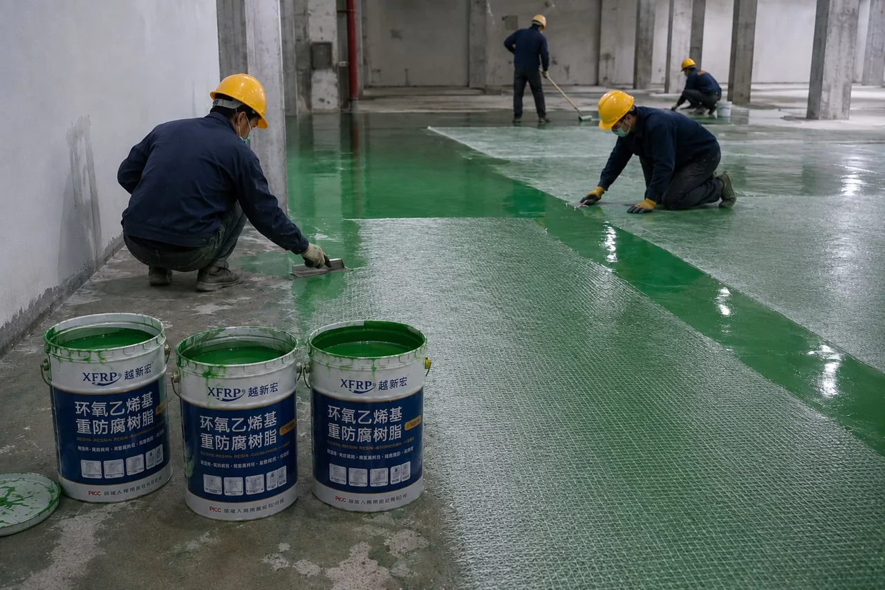 玻璃钢地坪防腐材料应用实拍图