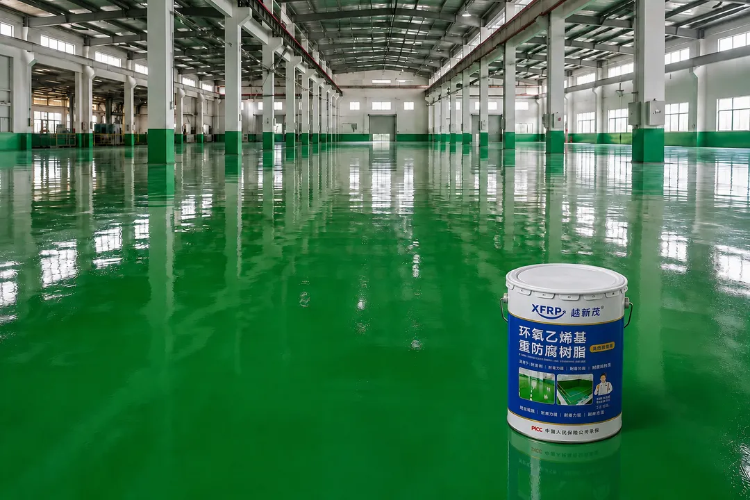 玻璃钢地坪防腐施工实景