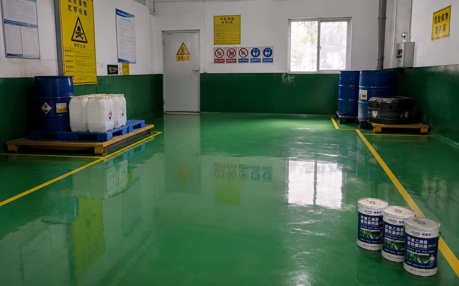 某危废暂存间地坪防腐材料配套与用量核算防腐项目现场实拍图